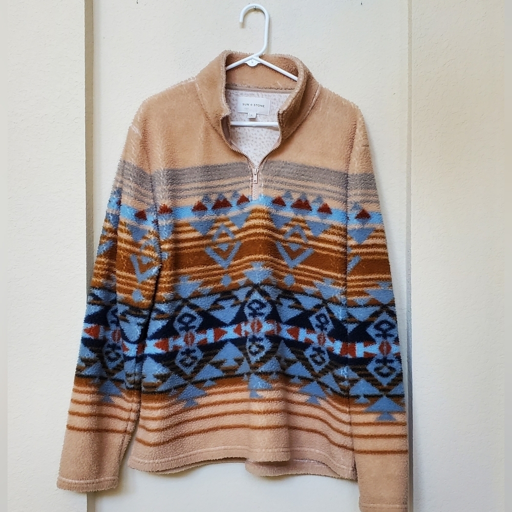 Sun+Stone Men's Fleece Half Zip Pullover Jacket.   Size XL